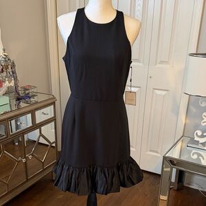 Laundry by Shelli Segal Black Ruffle Hem Mini Dress with Halter Back NWT Size 8